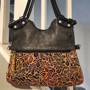 Elie Handbags Custom Artisan Tooled Leather Shoulder Bag